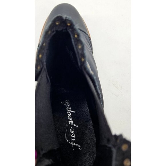 New Free People Atlas Puffer Chelsea Boots Womens 39/9 Black Leather Nylon - Picture 9 of 10